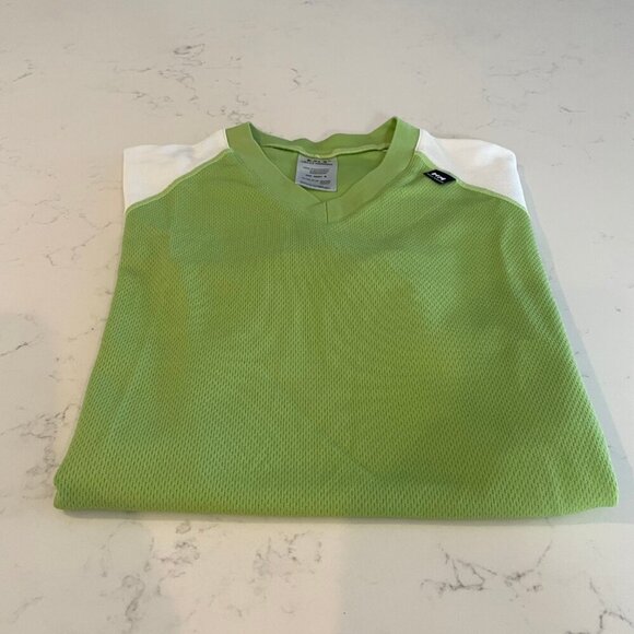 Helly Hansen Dry LIFA Vneck SS Polypropylene Activewear Top Green + White Sz M/L - Picture 9 of 13